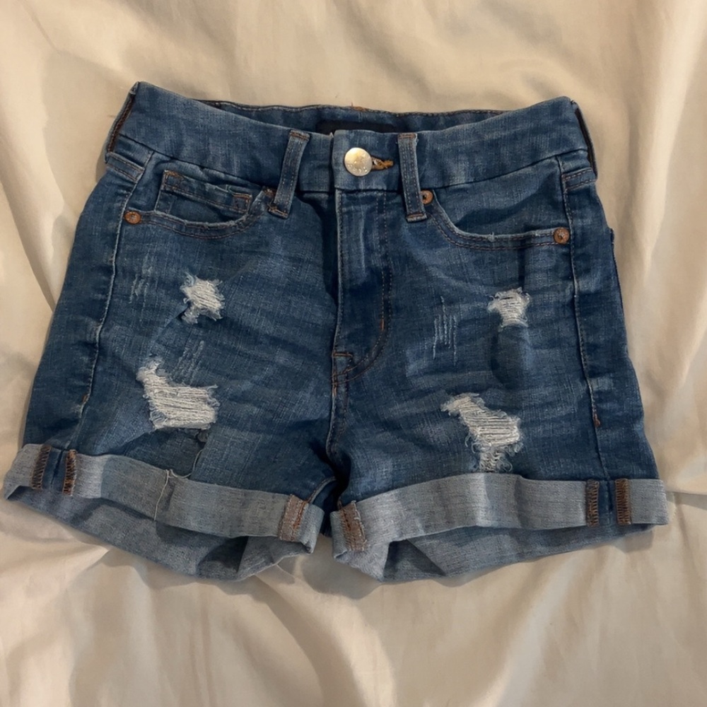 Aeropostale Blue Distressed Jean Shorts